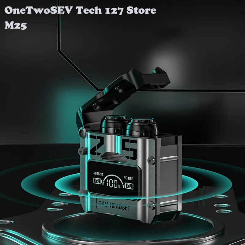 

Wireless Bluetooth-compatible 5.2 Headset Touch Digital Display Binaural Noise Reduction Music Gaming Earphones Mechanical Style