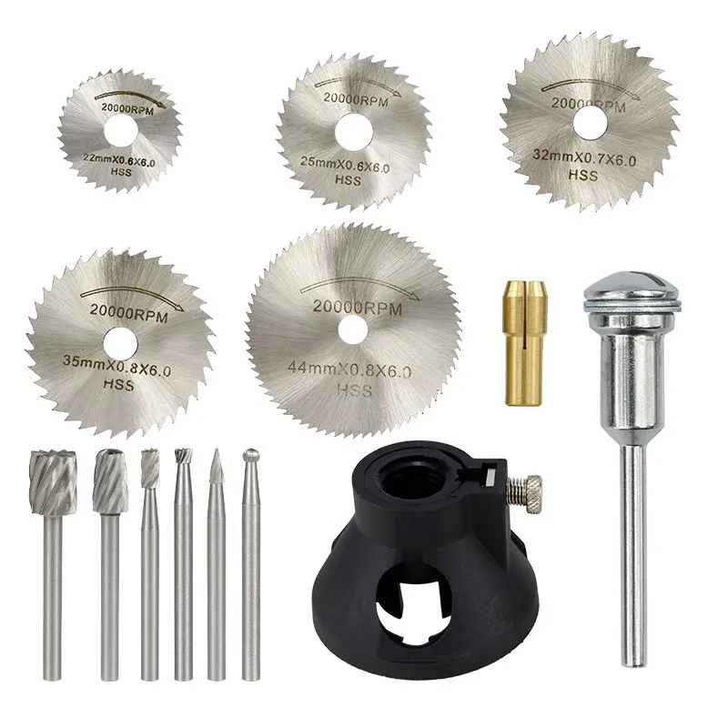 

XCAN 14 шт. режущее полотно из быстрорежущей стали, латунный патрон для дрели, роторное сверло из быстрорежущей стали с оправкой для вращающихся инструментов Dremel