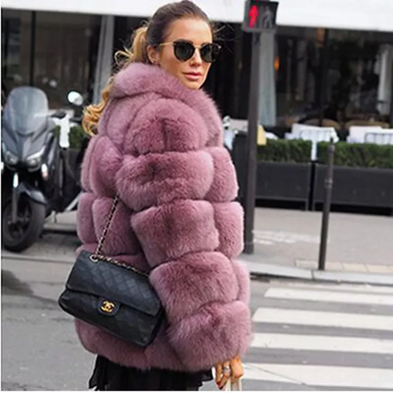New in Latest Thick Warm Winter Fur Coat Women Faux Fur Jacket Autumn Fashion Casual Outerwear Girls Plus Size Fur Coat 2018 y2k