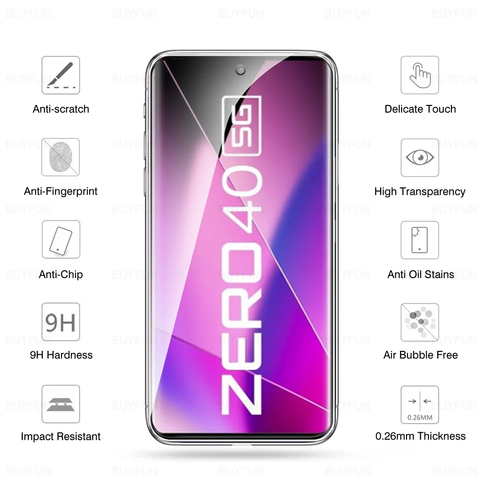 6 в 1 для Infinix Zero 40 5G Zero40 4G 20D изогнутые края защитное стекло Противоударная защита