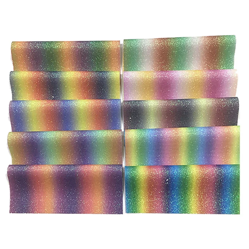 

20X30CM Mini rolls Vinyl For Bows Rainbow Glitter Leather Fabirc Faux Leather Sheets for Bows, 3692