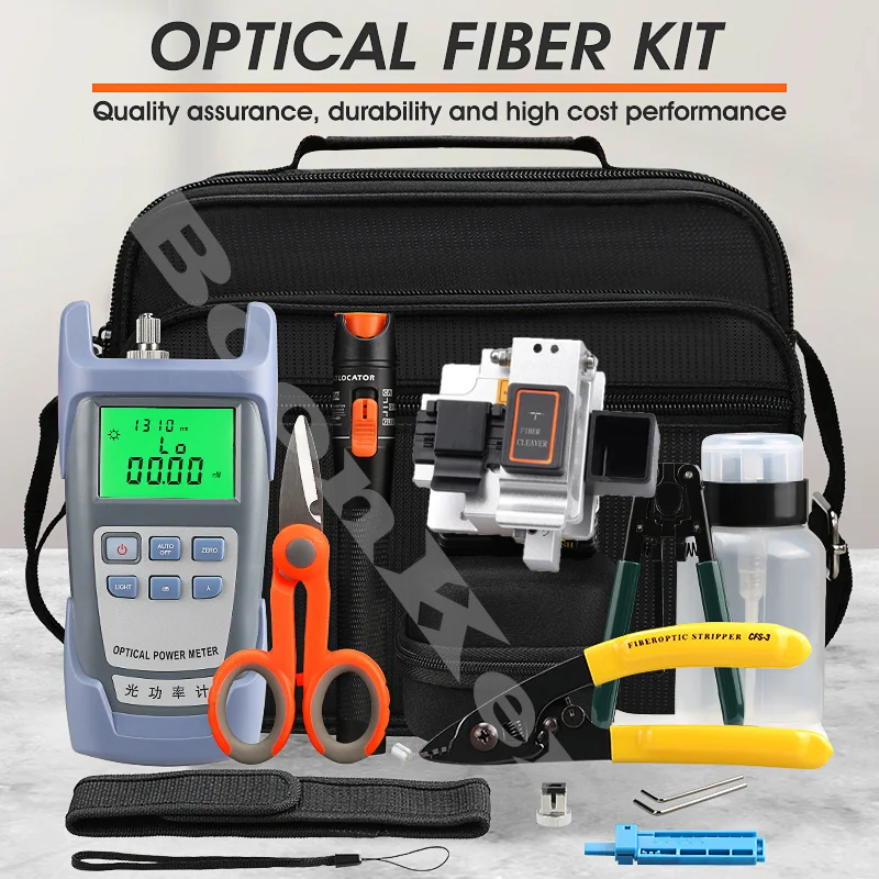 

16Pcs/lot Fiber Optic FTTH Tool Kit with Silver Fiber Cleaver Optical Power Meter 10mw Visual Fault Locator Wire Stripper