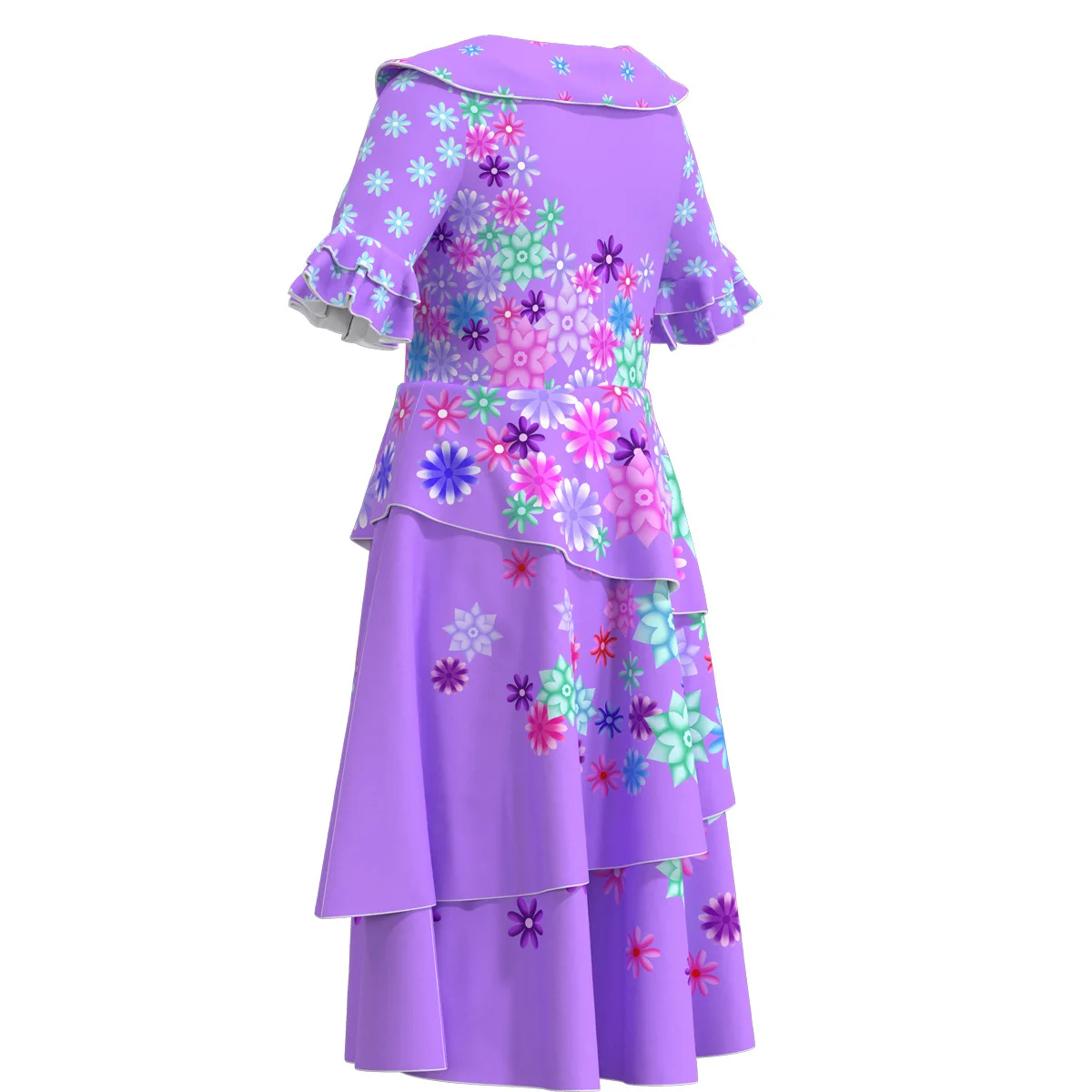 Детское платье для косплея Изабелла Мадригала фиолетовое с длинной юбкой и