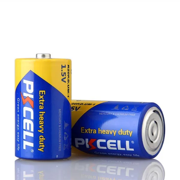 8Pcs*PKCELL R20P D Size 1.5 V Dry cell Carbon Zinc Battery Super Heavy Duty Battery Dry Batteries for Flashlights