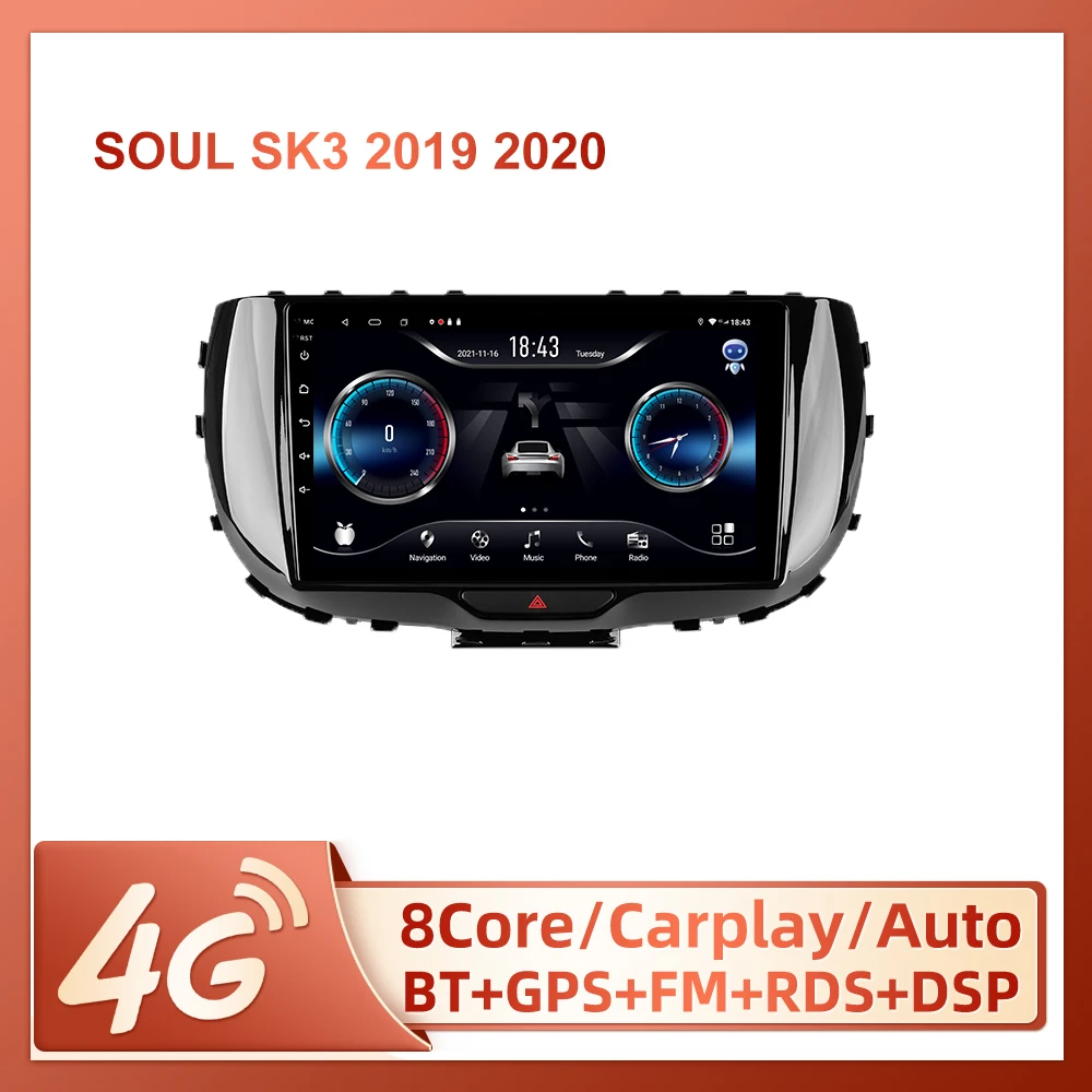 

JIULUNET For Kia Soul SK3 2019 2020 Car Radio Ai Voice Carplay Multimedia Video Player Navigation GPS 2din Android Auto