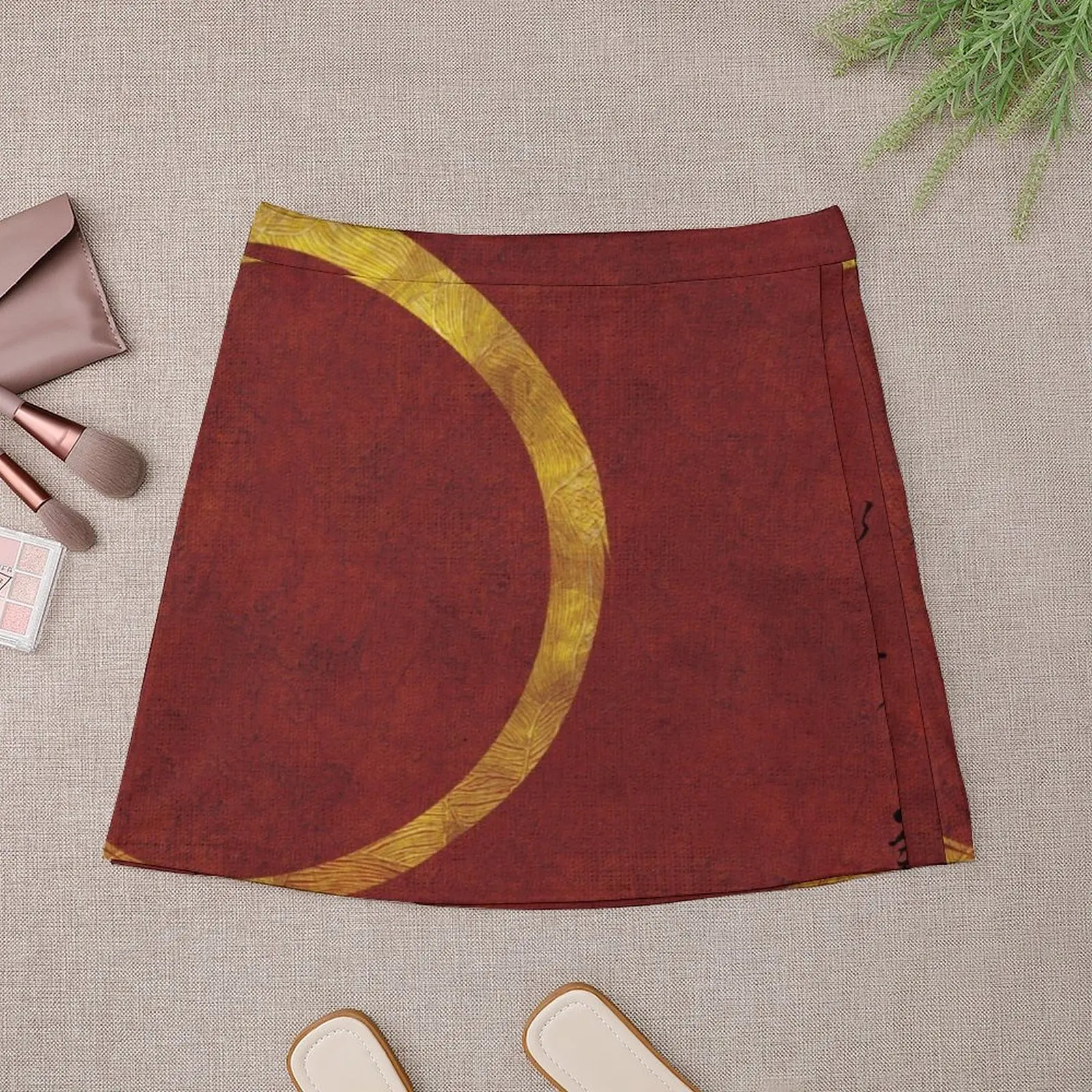 Золото Enso с японским письмом для 5-х естественных элементов Мини-юбка Женское