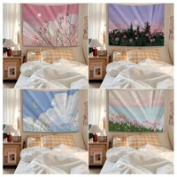 cute decoration painting printed large wall tapestry wall hanging decoration household cheap hippie wall hanging