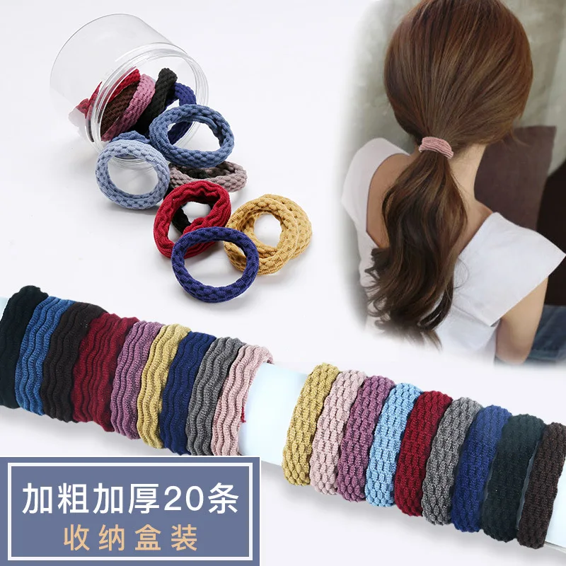 

20pieces/set Hair Ties Canned Thick Towel Ring Hair Rope Head Rope Rubber Band Hair Ring Hair Accessories Wholesale