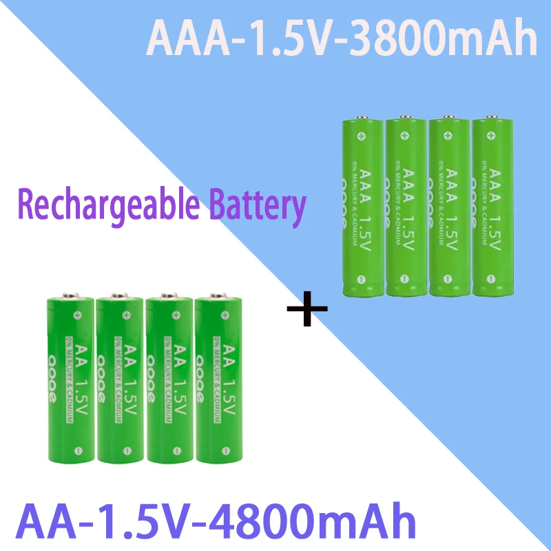 

Aaa and aa 1.5V alkaline batteries 3800mAh Aaa rechargeable batteries+4800mAh aa rechargeable batteries