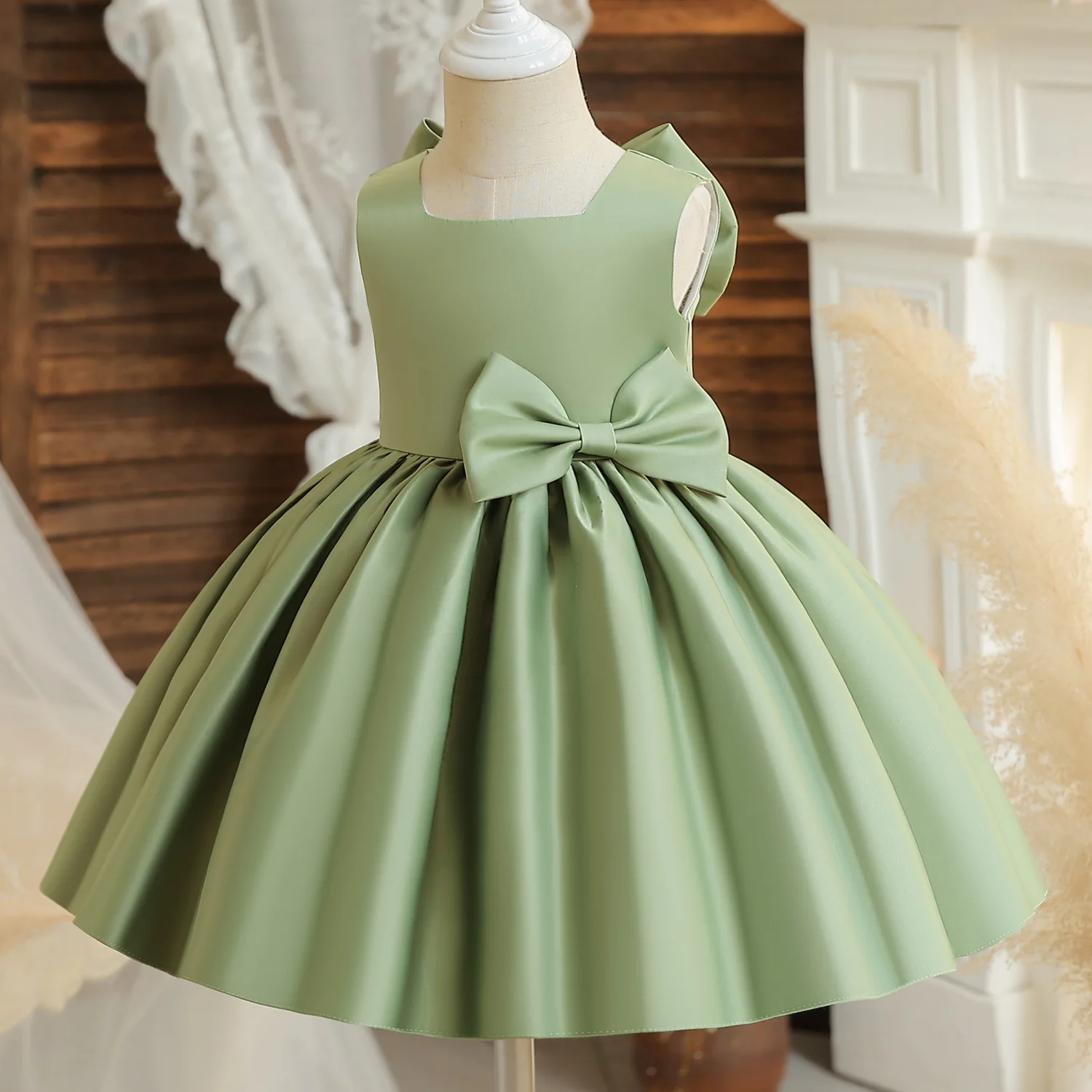 

Summer Girls Bowknot Princess Dress Kids Sleeveless Clothes Children Birthday Party Vestido Fashion Costume