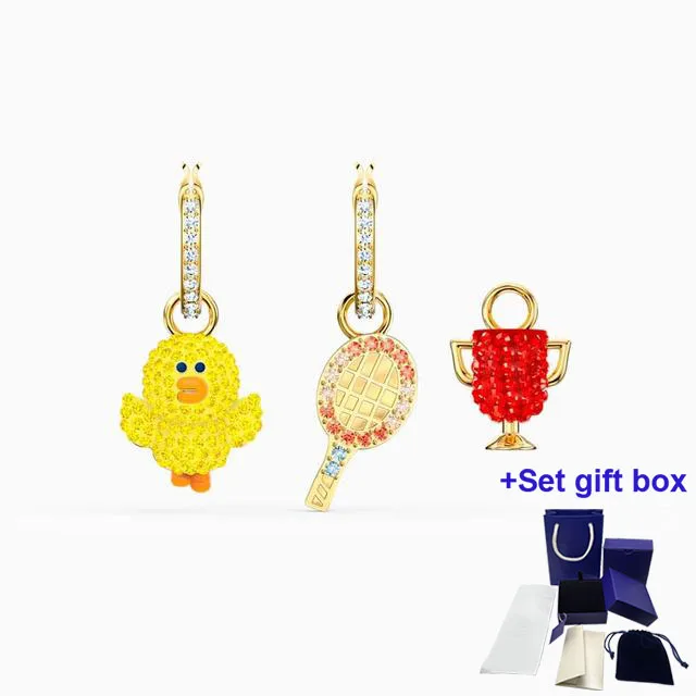 

S High Quality Fashion Charm Earrings New Line Friends Tennis Sally Earrings Exquisite Gift Box Free Shipping