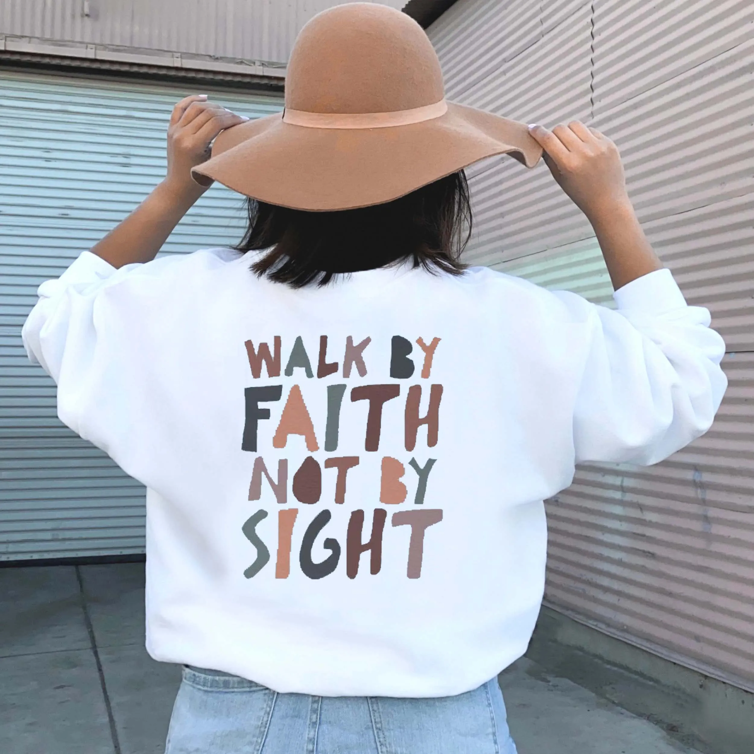 

Walk by faith Bible Verse sweatshirt Christian Apparel Aesthetic Clothing quote slogan autumn cotton spring religion church top