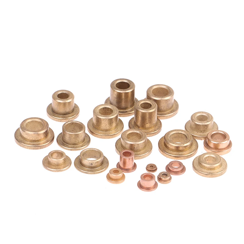 

5Pcs Flanging Self-Lubricating Bearing Powder Metallurgy Oil Copper Bushing Guide Sleeve With Stepped Flange Hardware