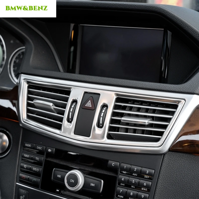 

Stainless Steel Center Console Air Conditioner Vent Frame Decoration Cover Trim For Mercedes Benz E Class W212 2009-2011