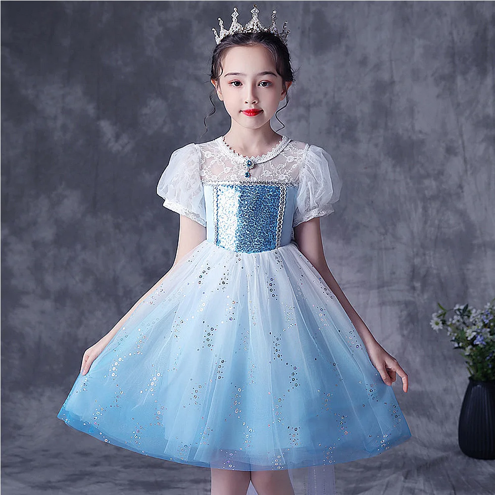 

Baby Girl Vestidos Kids Clothes Girls Summer Cute Shawl Princess Dress Ball Gown Birthday Snow Queen Cosplay Carnival Clothing