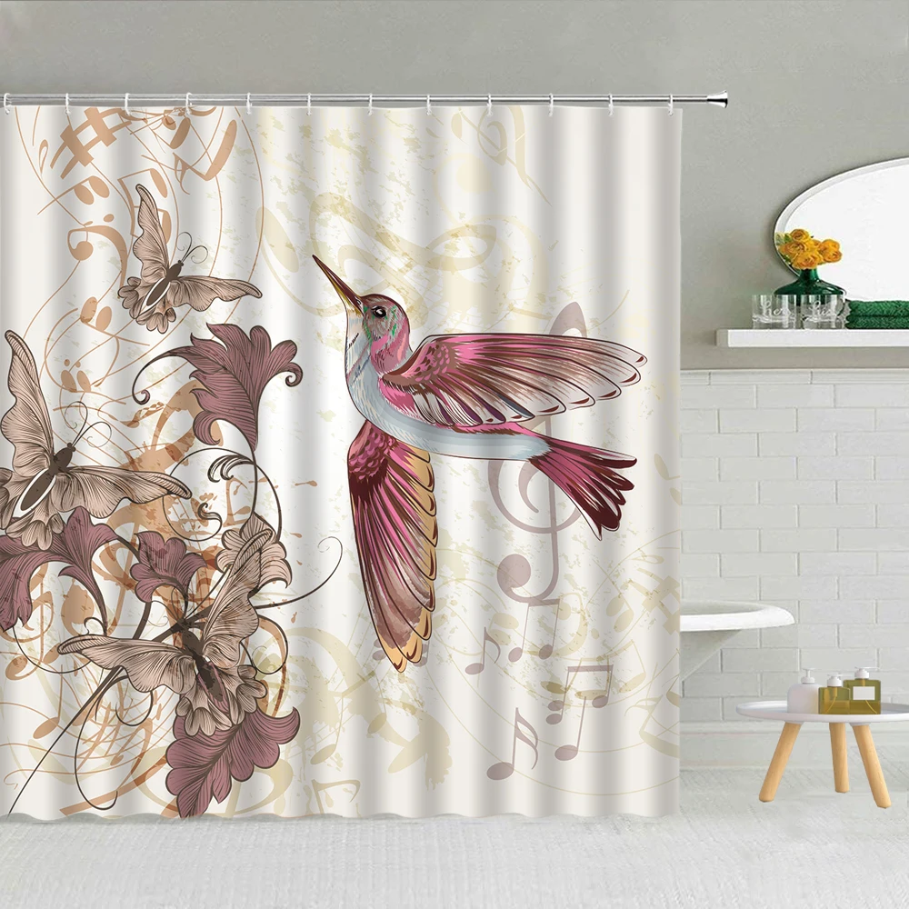 

3D Animal Printed Shower Curtains Dreamy Christmas Elk Forest Snow Landscape Polyester Home Bath Hanging Curtain Washable Fabric