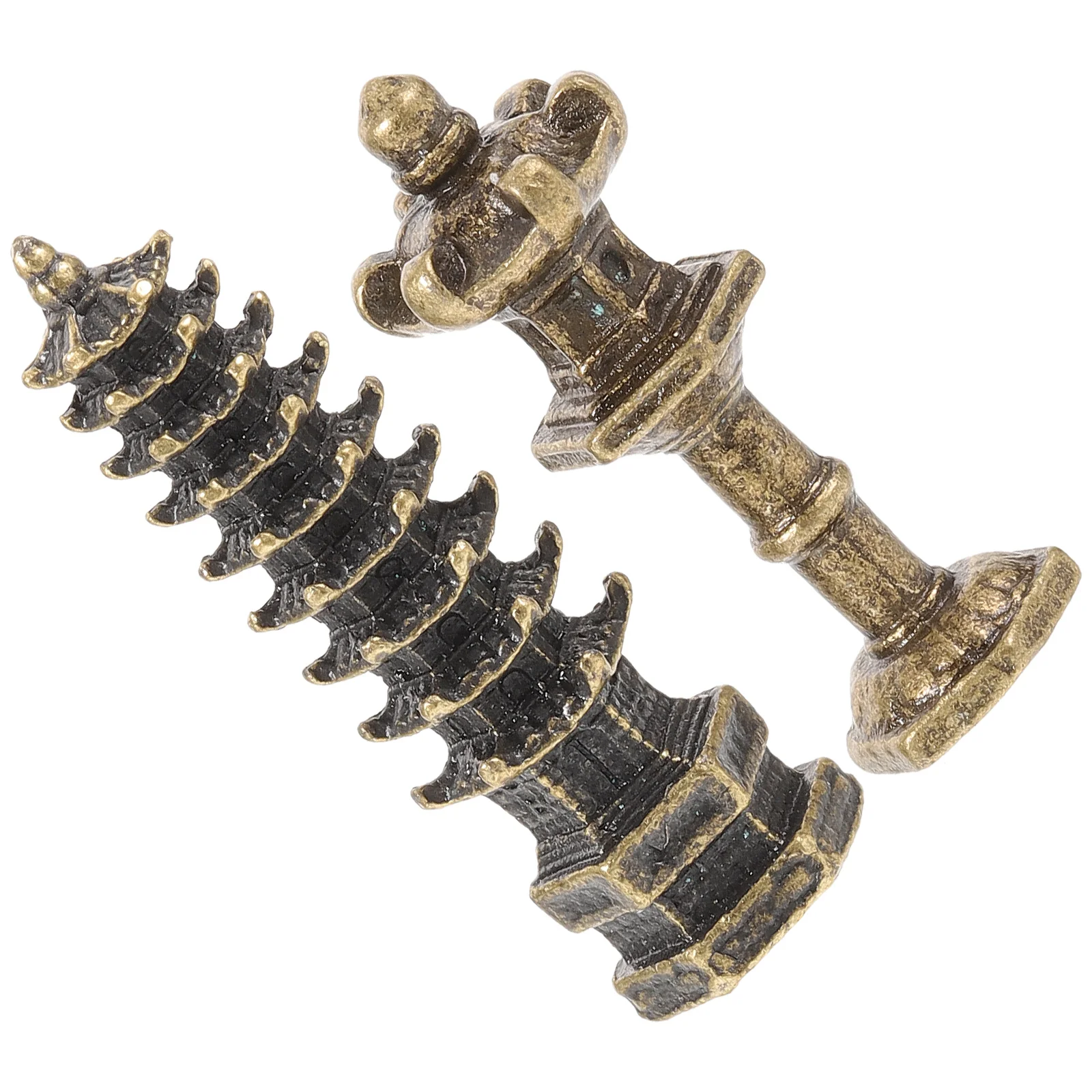 

2 Pcs Decorative Lantern Fairy Garden Miniatures Zen Tower Alloy Gardens Terrarium Decorations