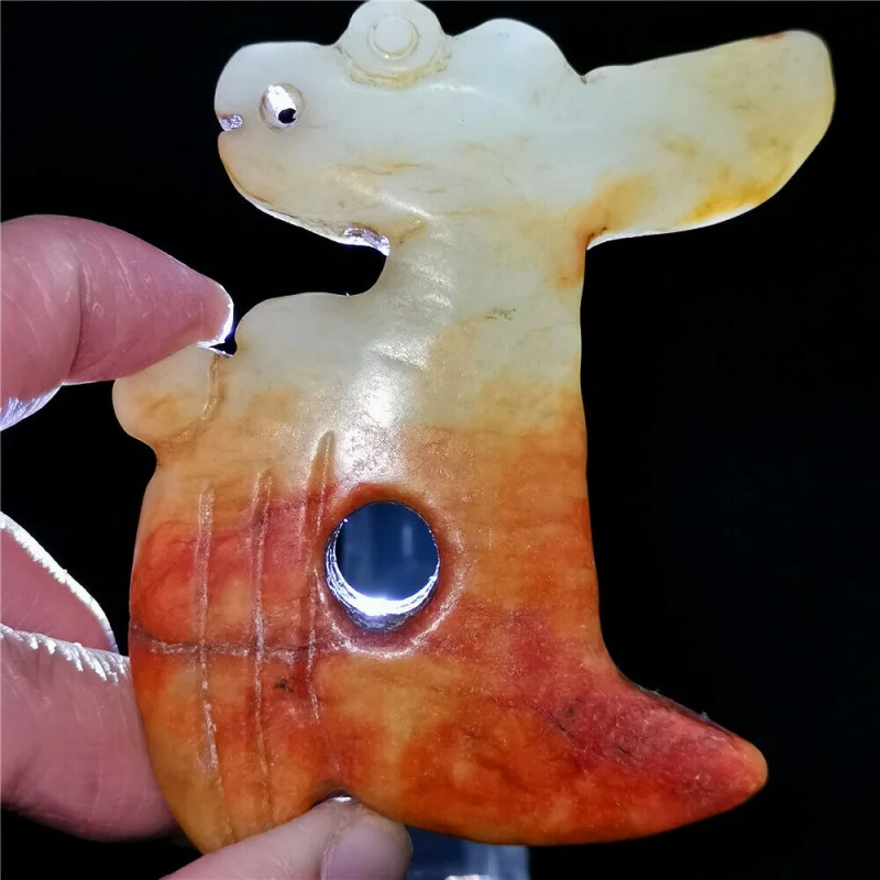 

Китайская редкая Нефритовая резная подвеска ручной работы ожерелье статуя дракон