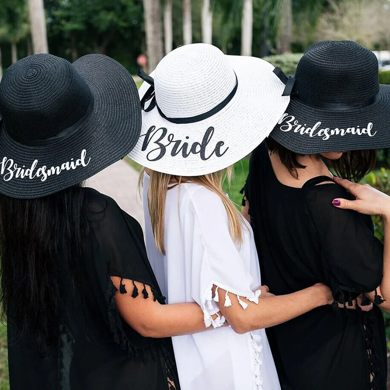 

Bride to be bridesmaid beach floppy sun hat pool garden Wedding Honeymoon travel Bachelorette Party Bridal Shower proposal gift