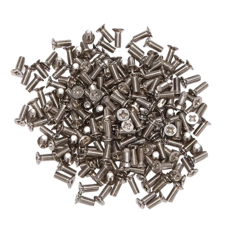 

200 Pcs M3 Flat Head Machine Countersunk Screws Bolt Stainless Steel Fastener, Full Thread (M3x8mm)