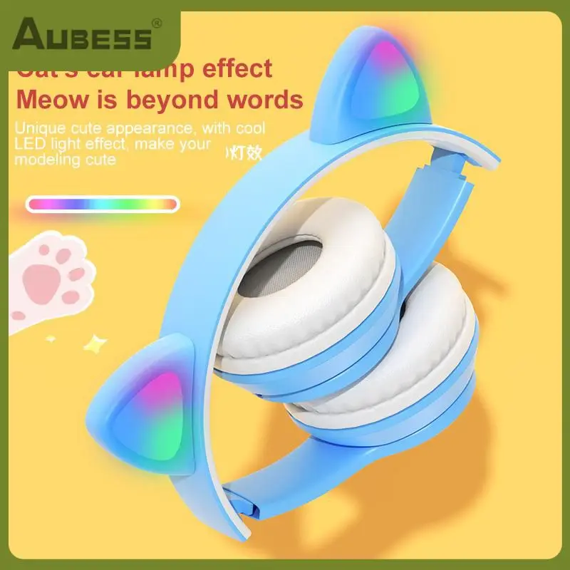 

Foldable Wireless Headphones Led Light Headset Sport Hifi Sports Headphones Headset 5.0 Wireless Headphone