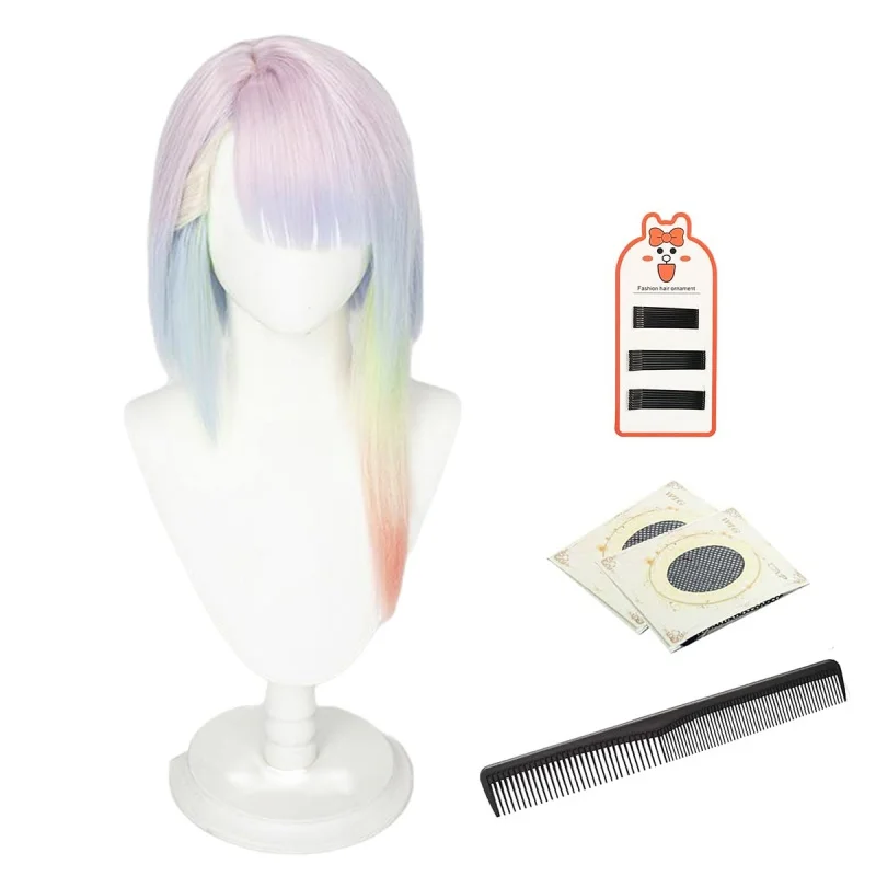 

HOLO Cyberpunk Edgerunners Game Anime Lucy Cosplay Wig Lucyna Kushinada Multicolor Hair Halloween Christmas Gift New.