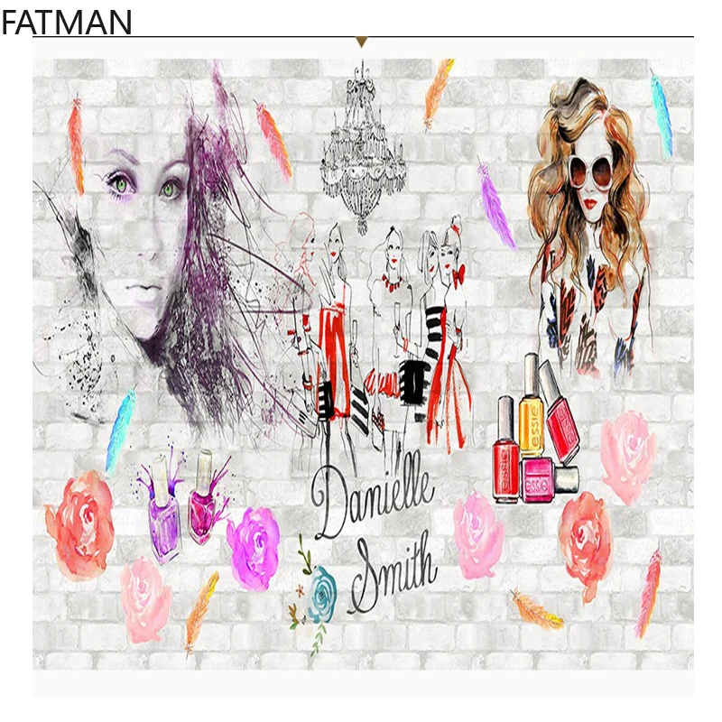 3d обои FATMAN ручной росписи акварельная косметика Фреска для салона красоты