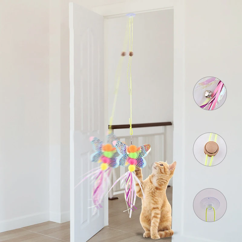 

Interactive Cat Toy Hanging Simulation Cat Toy Funny Self-hey Interactive Toy for Kitten Playing Teaser Wand Toy Cat Supplies