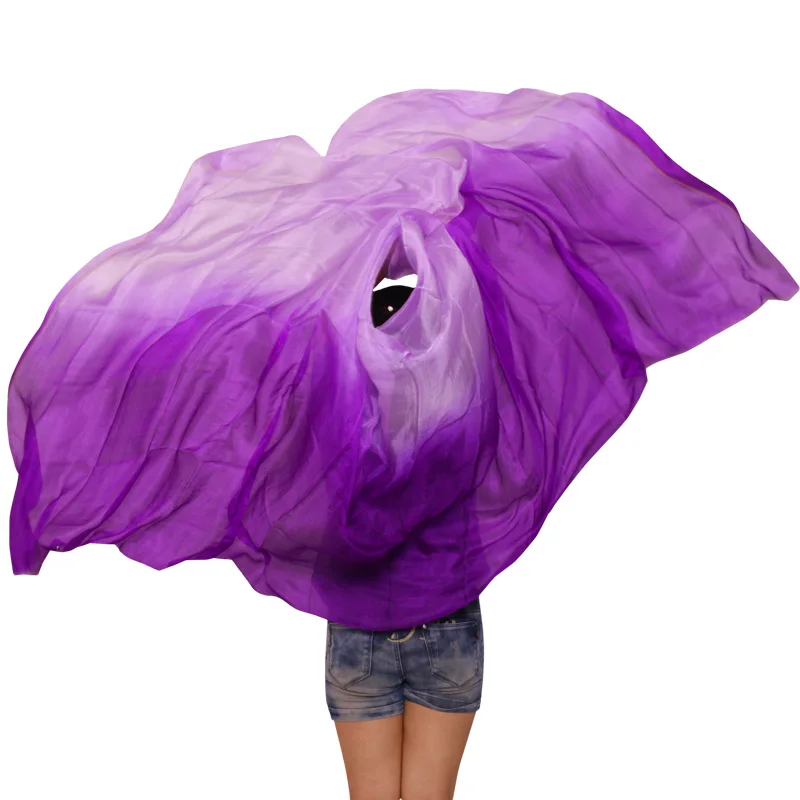 Шелковая Фата для танца живота с градиентом 100% натуральный шелк