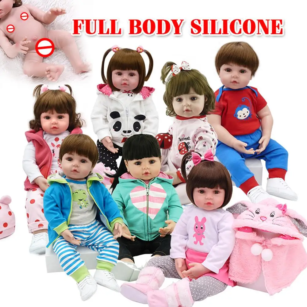 

48cm Silicone Simulation Baby Doll Reborn Toys Lifelike Reborn Super Baby Toddler Baby Reborn Toys For Kids Gifts
