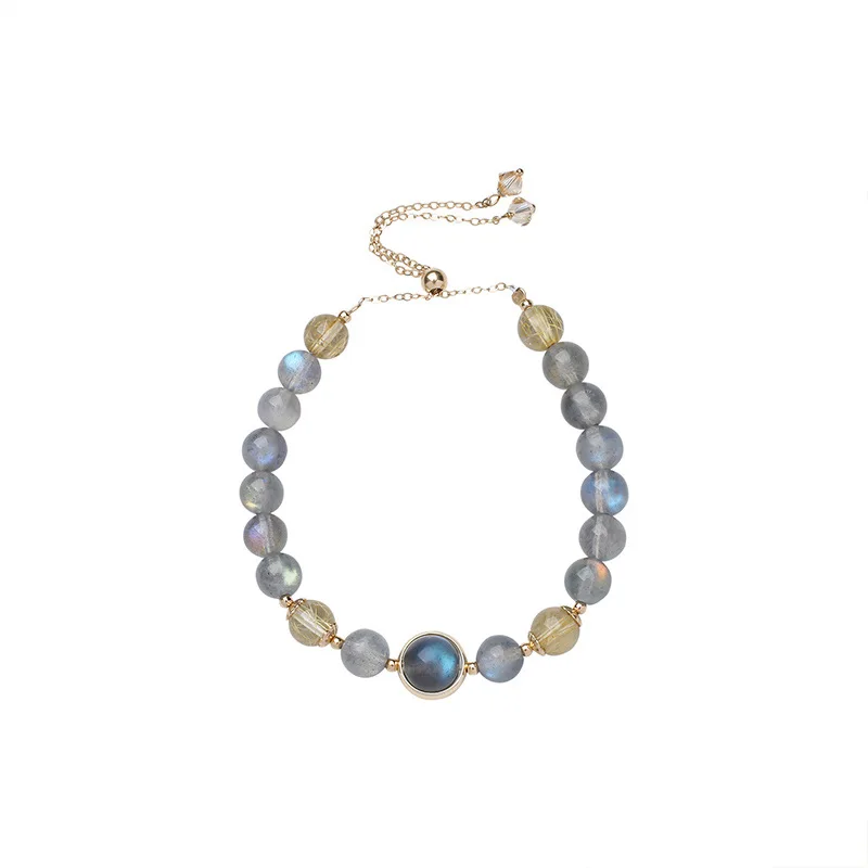 

Elegant Moonstone and Golden Hair Crystal Bracelet – Perfect for Women