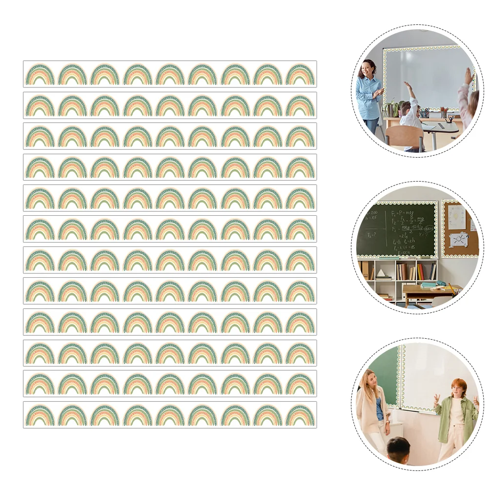 

12 Pcs Removable Bulletin Board Border Magnetic Whiteboard Wall Sticker Blackboard Pvc