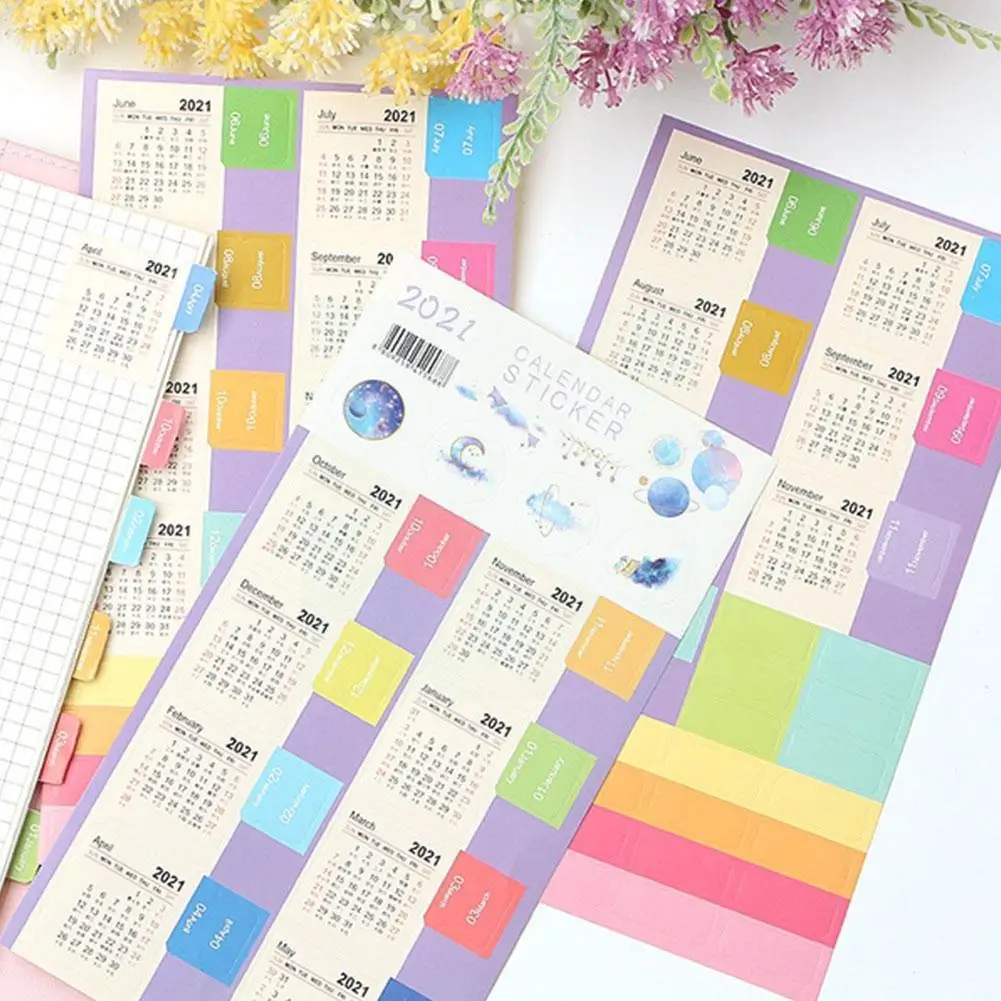 

Colorful 2022 Year Paper Calendar Stickers Agenda Stationery Schedule Stickers Date Stickers B6d8