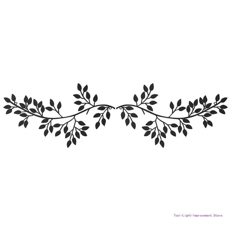 

Metal Wall Pendant Flower Branch Plant Sculpture Minimalist Room Art Black Decor
