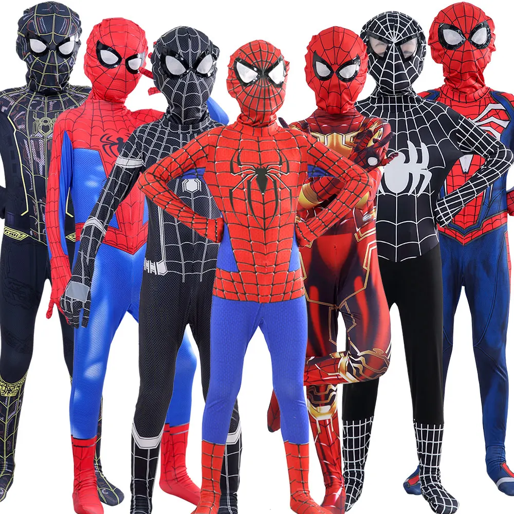 

New Style Miles Morales Far From Home Spiderman Cosplay Carnival Party Peter Parker Zentai Costume Mask Superhero Bodysuit