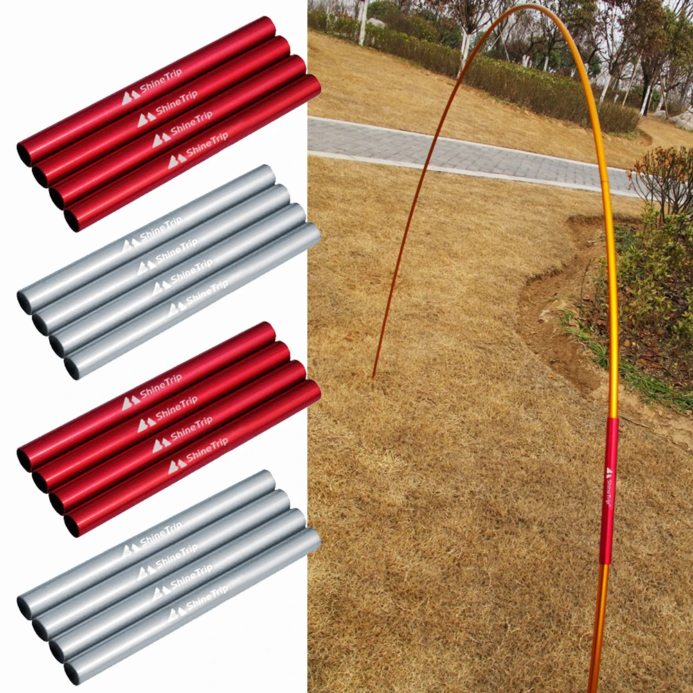 

4pcs Rod Mending Pipe Aluminum Alloy Tent Emergency Tube Lengthen 13cm Lightweight for Hiking Awning Kit Tent Accessories