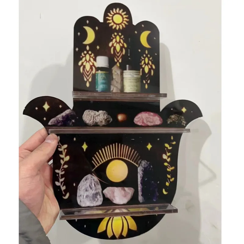 Настенная деревянная полка-бабочка Hamsa Hand Luna настенный держатель для эфирных