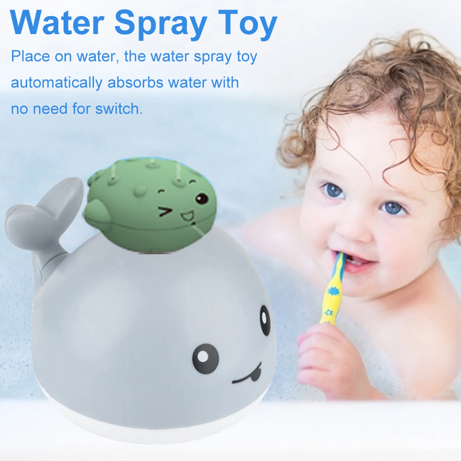

Kids Baby Bath Toys Cute Cartoon Whale Floating Spraying Water Bath Toy Spout Spray Shower Bathing Swimming Bathroom Bathtub Toy