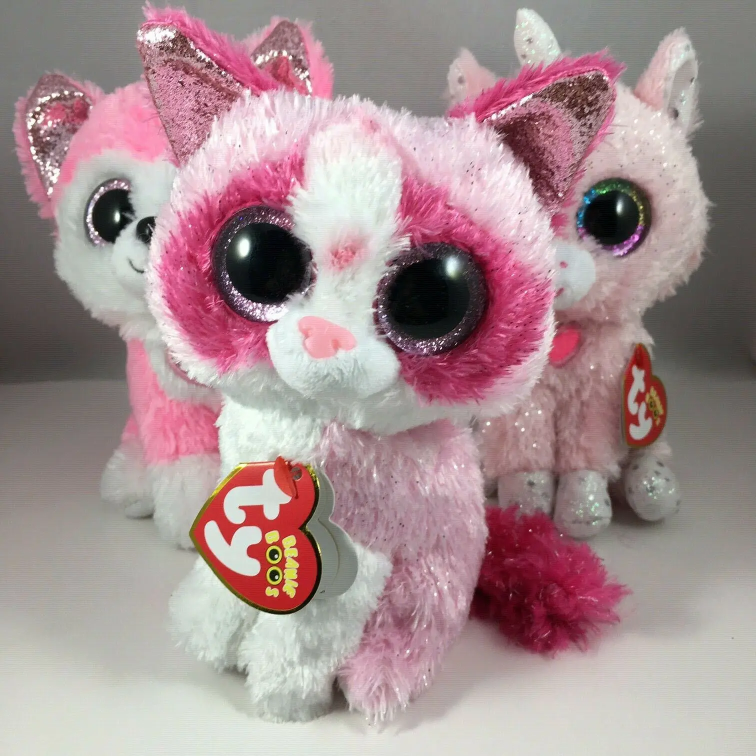Фото 3 шт. 2022 Новинка TY Beanie Boos большие глаза лиса собака Единорог День Святого Валентина милые плюшевые мягкие игрушки-животные Детская кукла подарок на день рождения №4