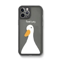 cute white duck transparent tpu case for iphone 11 12 13 pro max 8 7 plus xr xs max x se 2020 12 mini soft back cover capa