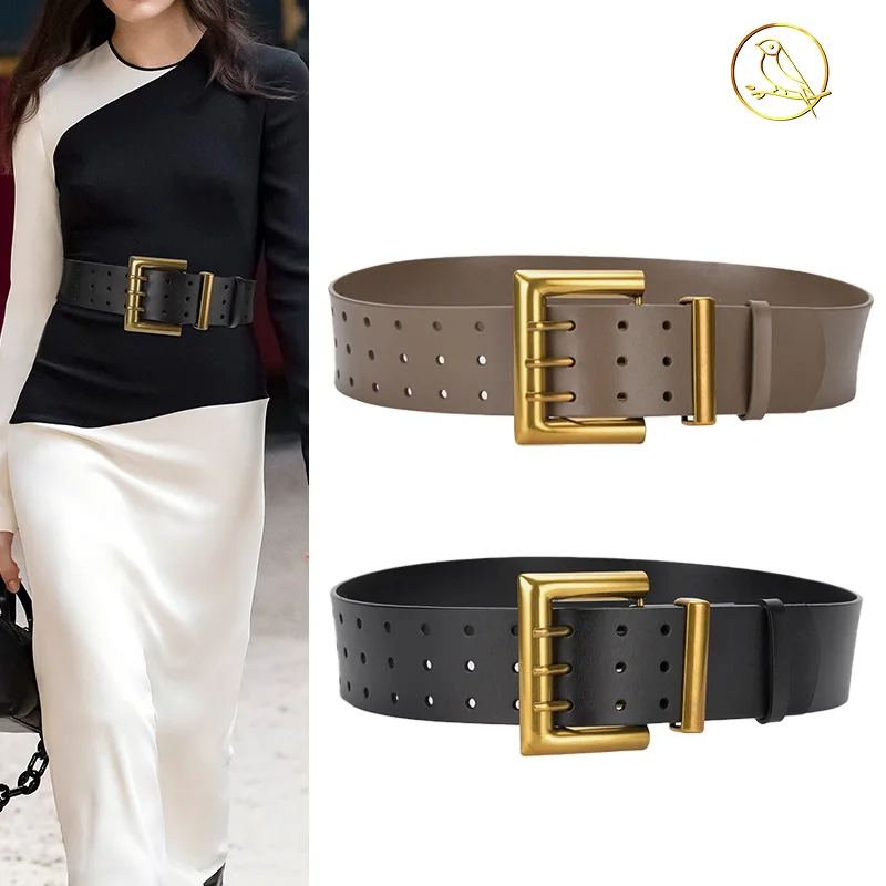 

Women's Belt Super Wide European and American Overcoat Wide Waist Seal Personalized Pin Buckle Fashion Decorative Belt