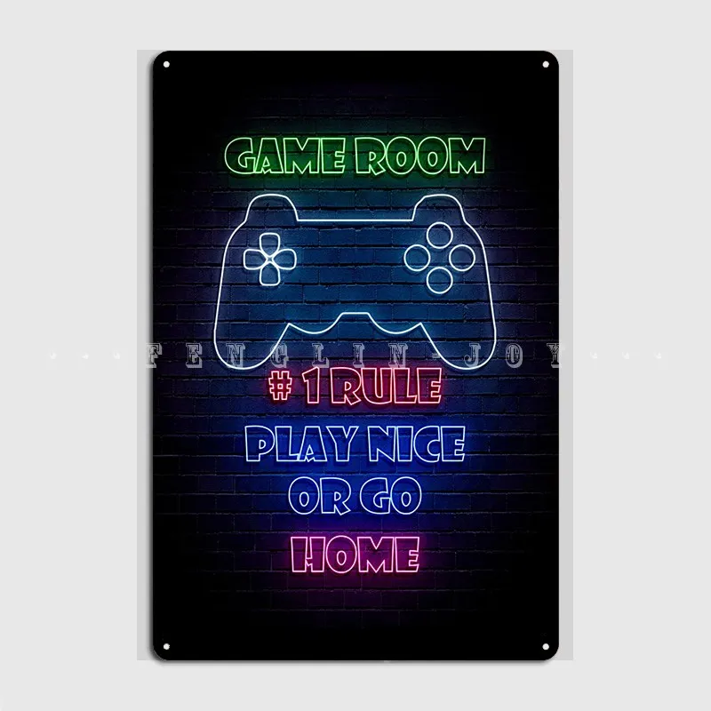 

Игровая комната, металлический знак, настенная наклейка, классическое украшение гаража, жестяной знак, плакат