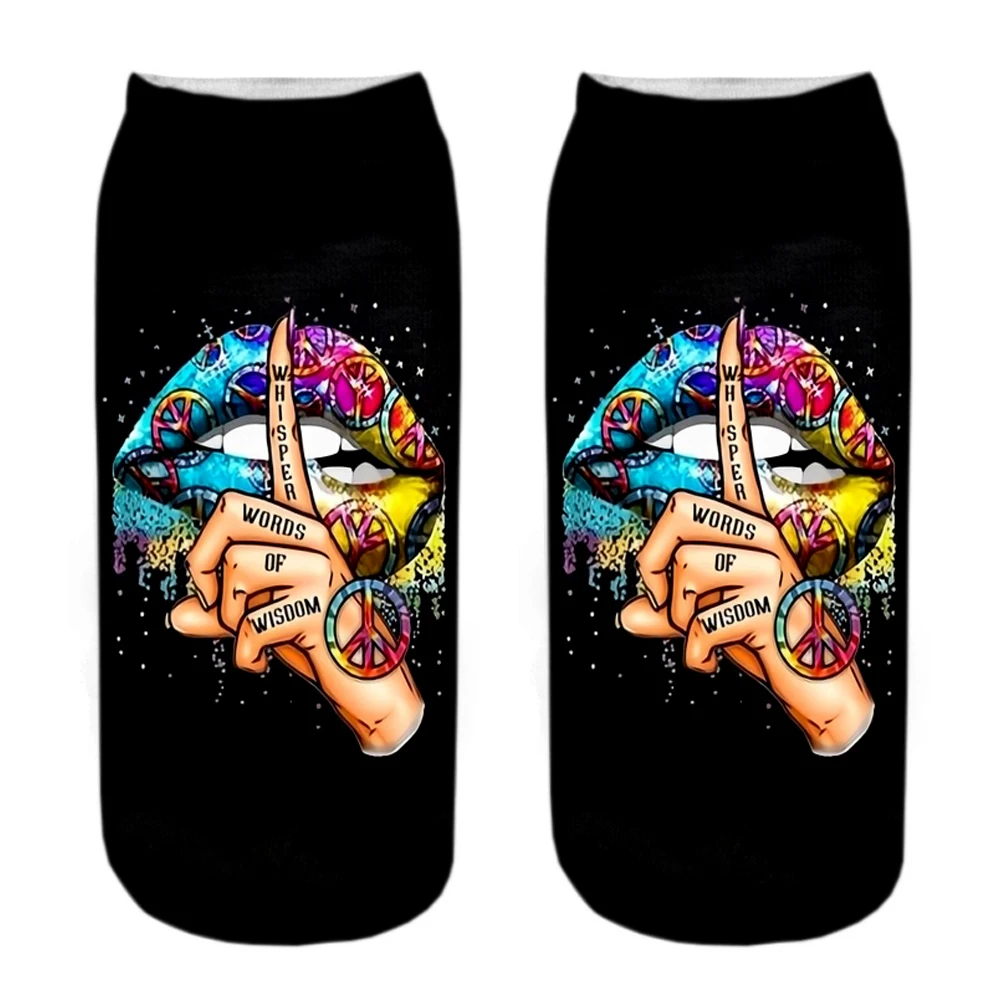 Новые Сексуальные леопардовые носки унисекс с 3D-принтом Необычные счастливые