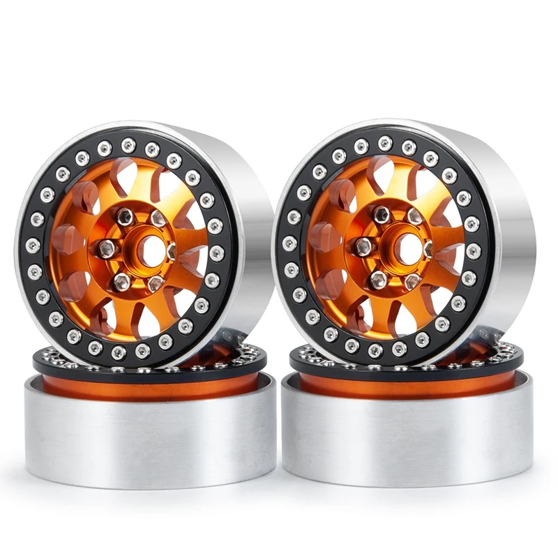 

NEW-4PCS Metal 1.9 Inch Beadlock Wheel Rim Wheel Hub For 1/10 RC Crawler Car Axial SCX10 90046 SCX10 III AXI03007 TRX4 D90