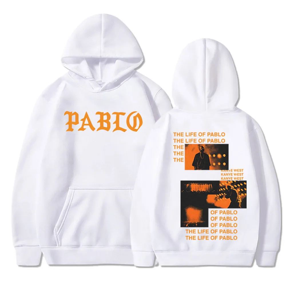 

Men Women Hoodies Sweatshirt Rapper Kanye West THE LIFE OF PABLO Music Album Print Hoodie Hip Hop Oversized Pullover Streetwear