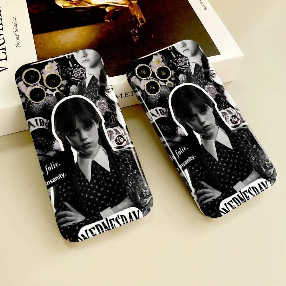 

Phone Case For iPhone 14 13 12 11 Pro Mini XS X Max XR SE 8 7 6S Plus Full Printed Hard Film Case TV Show Girl Wednesday Addams