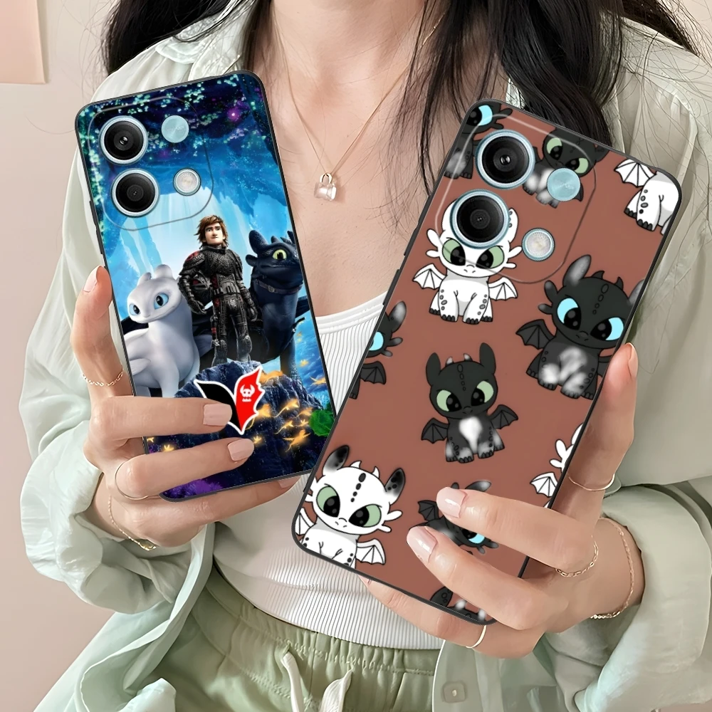 Фото HTTYD беззубистый Чехол для мобильного телефона с драконом для Xiaomi Redmi 13 13C 12 12C 10 10C A1 A2 A3 Plus 5G черный чехол для телефона №2