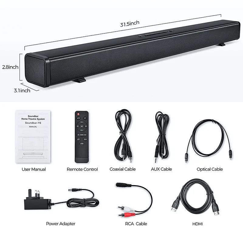 Саундбар высокой мощности 40 Вт для телевизора системы домашнего кинотеатра