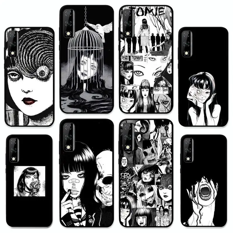 

Junji Ito Tees Horror Phone Case For Huawei Y9 Y8 Y6 Prime Y7 Pro Y8s Y5 Mate 20 Pro 10 lite Cover
