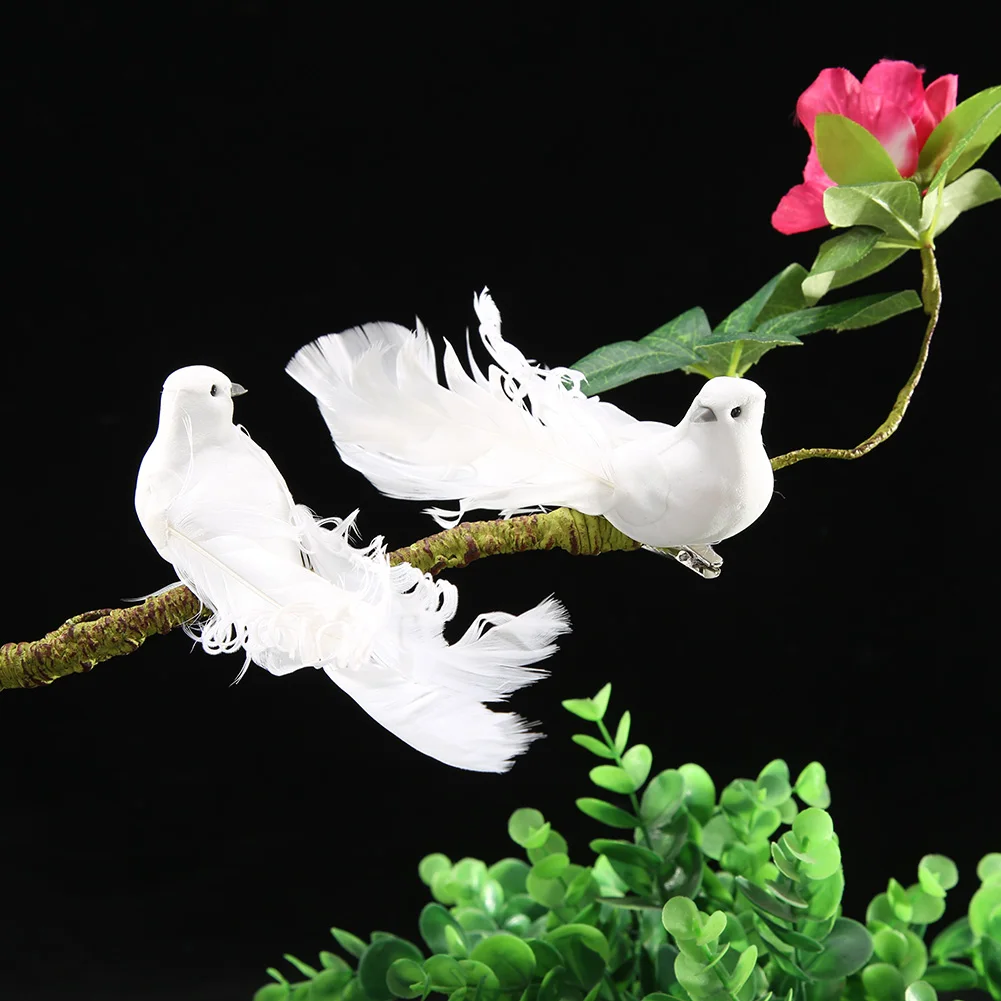 

12pcs/set Artificial Birds Foam Pigeon Window Craft Ornaments Simulation Feather Birds for Home Garden Decoration